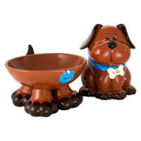 Keramische voer/drink bak hond (Ceramics by Netty)